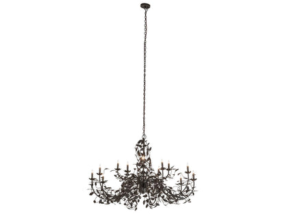 Meyda Pear Leaf 15-Light Chandelier in Oil Rubbed Bronze