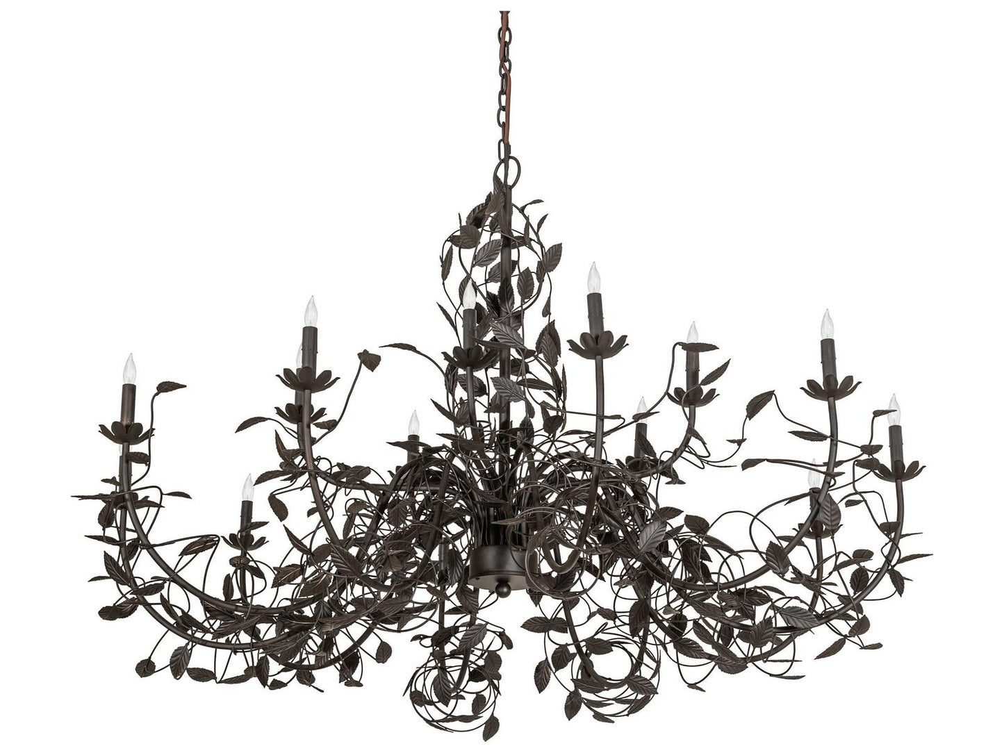 Meyda Pear Leaf 15-Light Chandelier in Oil Rubbed Bronze