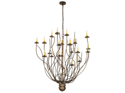 Meyda Sycamore 22-Light Antique Copper Chandelier with Faux Candlelights