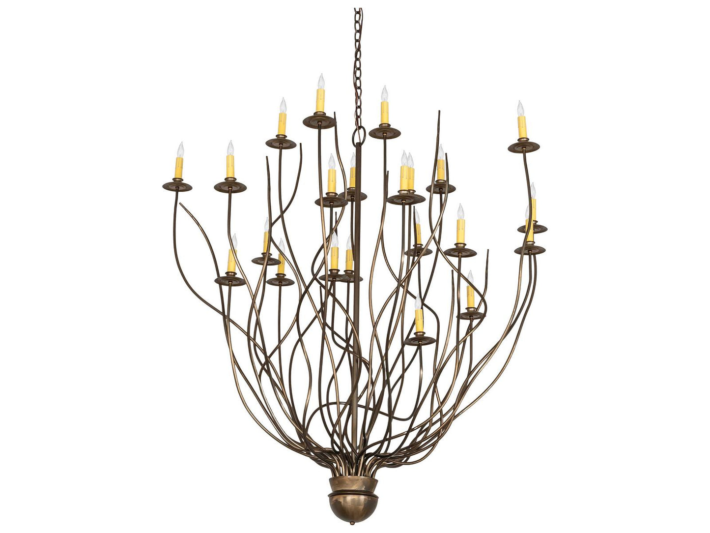 Meyda Sycamore 22-Light Antique Copper Chandelier with Faux Candlelights