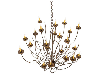 Meyda Sycamore 22-Light Antique Copper Chandelier with Faux Candlelights