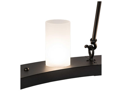 Meyda Loxley 24-Light Cylinder Tiered Chandelier in Black Satin Wrought Iron