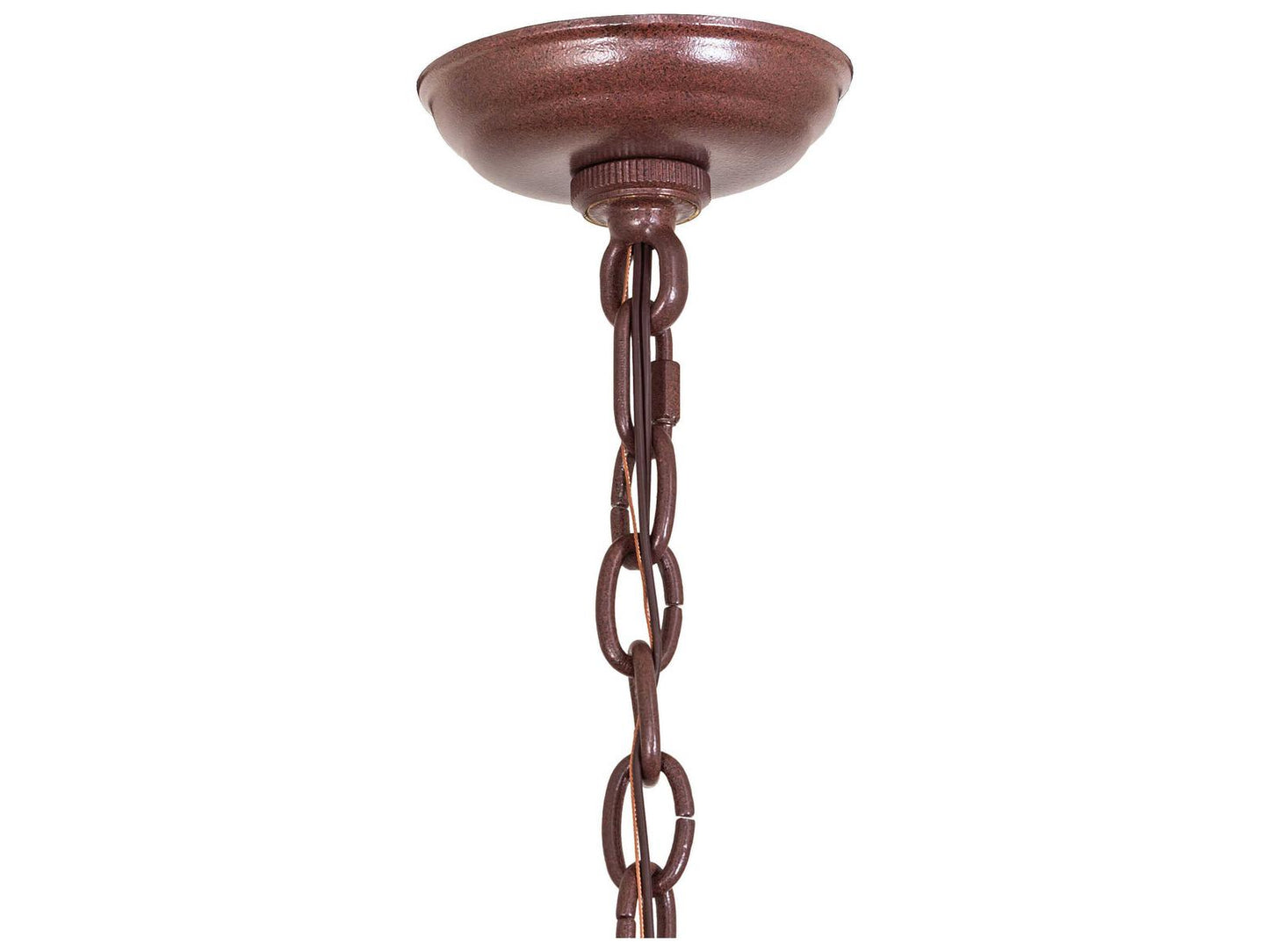 Meyda Pine Branch 8-Light Chandelier with Rust Green Branches and Iridescent Glass