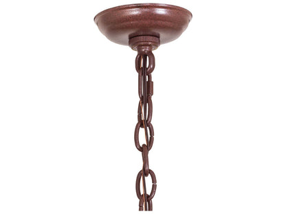 Meyda Pine Branch 8-Light Chandelier with Rust Green Branches and Iridescent Glass