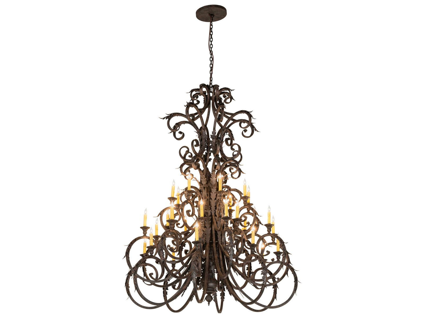 Meyda Serratina 32-Light Chandelier in Coffee Bean and Cajun Spice