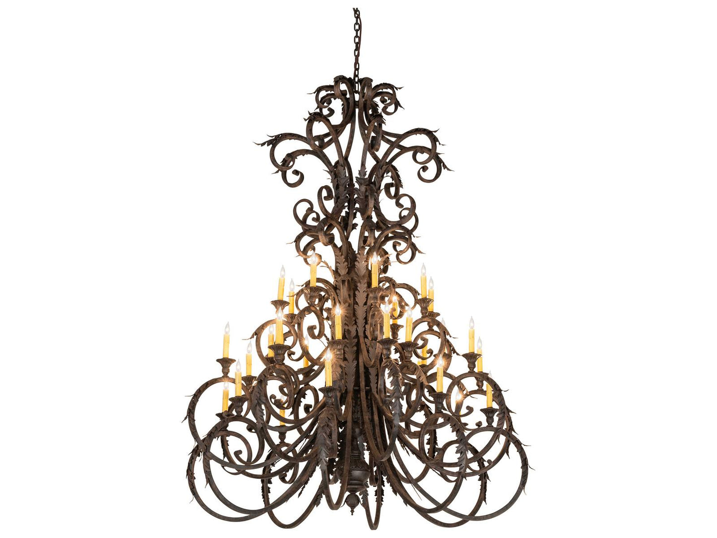 Meyda Serratina 32-Light Chandelier in Coffee Bean and Cajun Spice