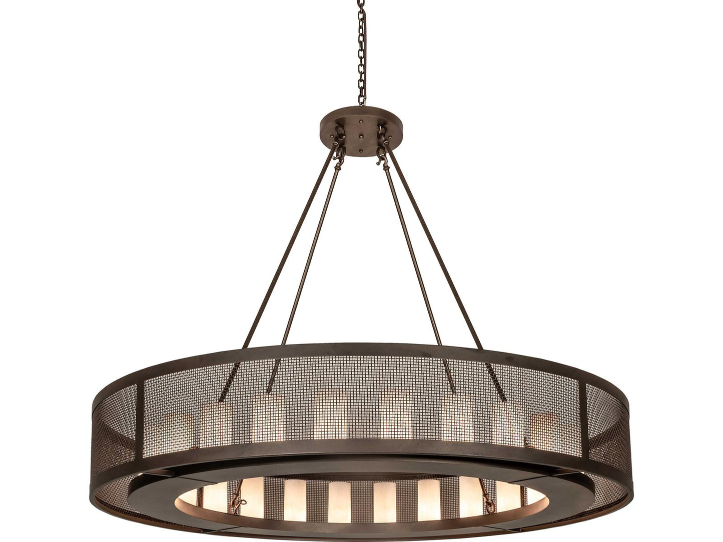 Meyda 24-Light Loxley Whitestone Idalight Cylinder Chandelier in Tyler Bronze