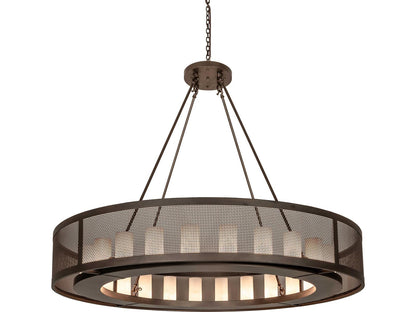 Meyda 24-Light Loxley Whitestone Idalight Cylinder Chandelier in Tyler Bronze
