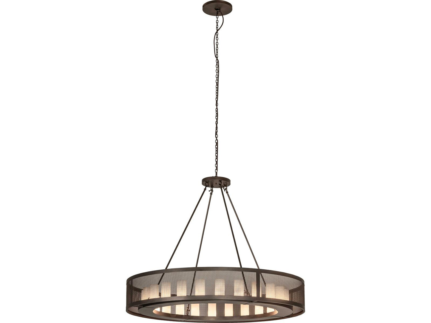 Meyda 24-Light Loxley Whitestone Idalight Cylinder Chandelier in Tyler Bronze