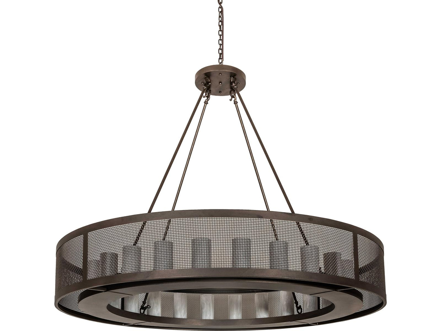 Meyda 24-Light Loxley Whitestone Idalight Cylinder Chandelier in Tyler Bronze