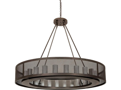 Meyda 24-Light Loxley Whitestone Idalight Cylinder Chandelier in Tyler Bronze