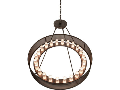 Meyda 24-Light Loxley Whitestone Idalight Cylinder Chandelier in Tyler Bronze