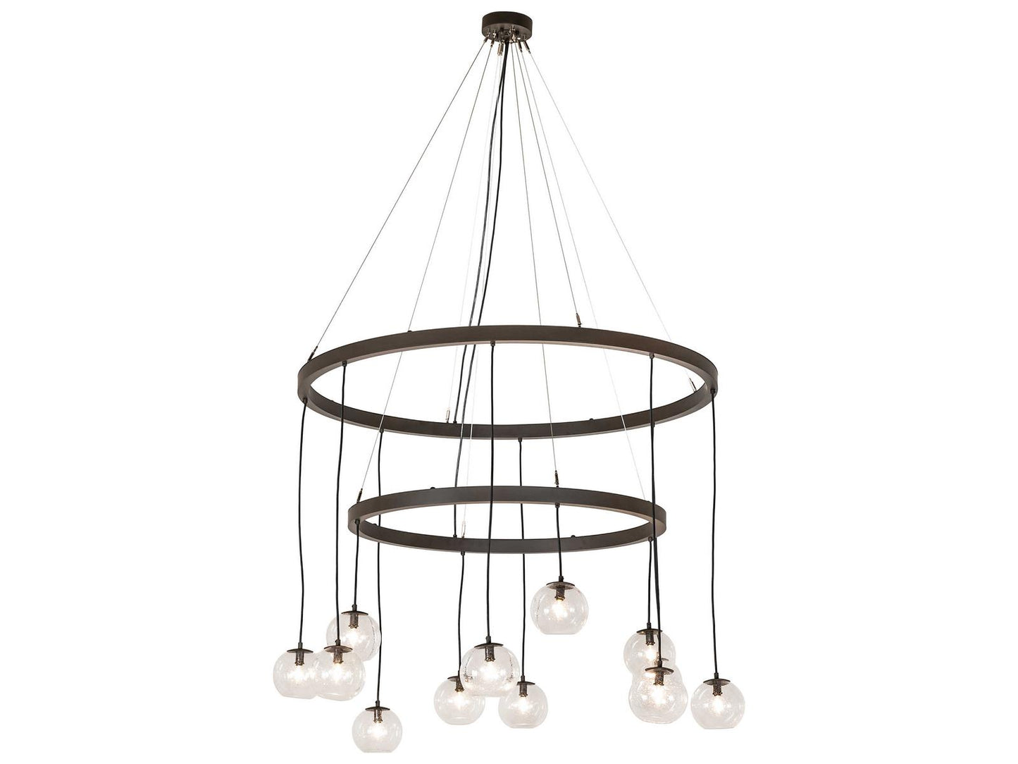 Meyda Bola 12-Light Oil Rubbed Bronze Chandelier Clear Glass Orbs