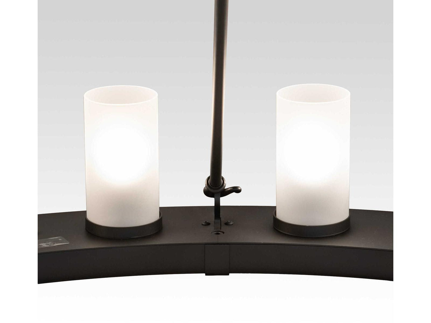 Meyda Loxley 21-Light Solar Black Cylinder Chandelier with Clear Frosted Glass