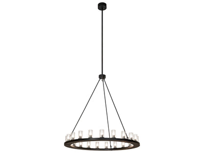Meyda Loxley 21-Light Chandelier in Solar Black with Clear Glass