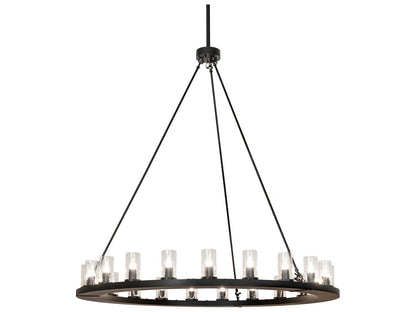 Meyda Loxley 21-Light Chandelier in Solar Black with Clear Glass