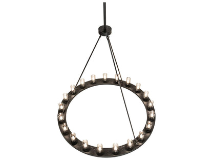 Meyda Loxley 21-Light Chandelier in Solar Black with Clear Glass