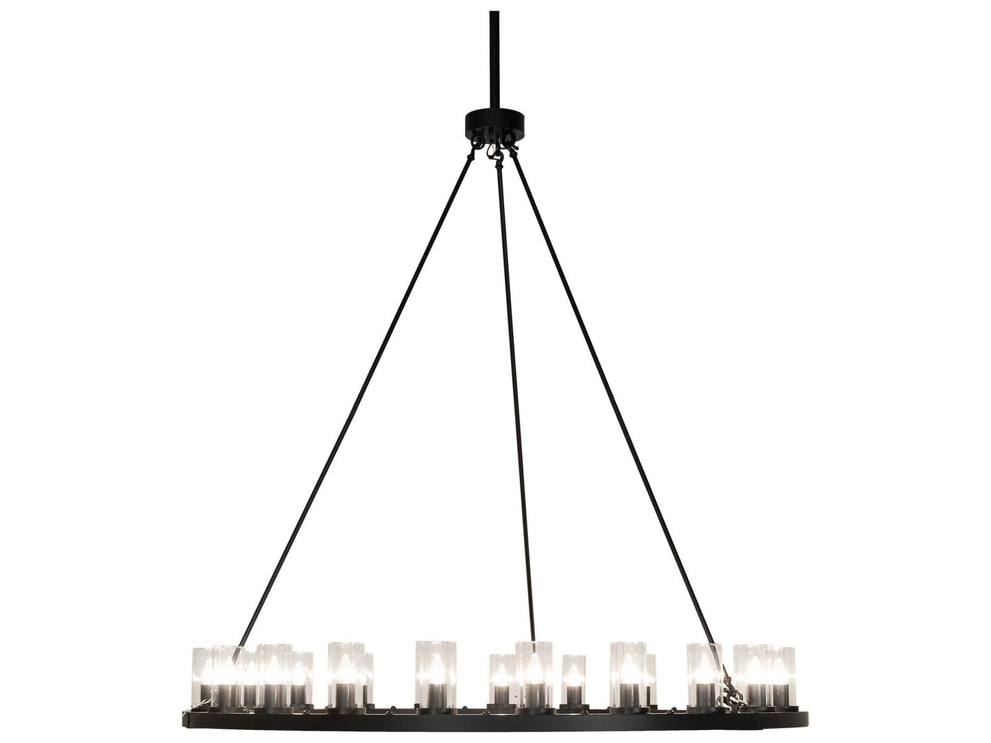Meyda Loxley 21-Light Chandelier in Solar Black with Clear Glass