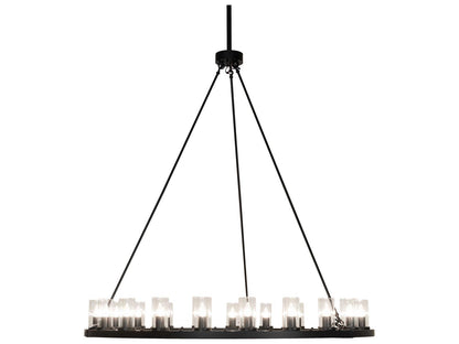 Meyda Loxley 21-Light Chandelier in Solar Black with Clear Glass