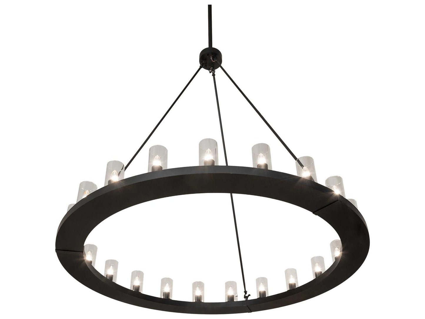 Meyda Loxley 21-Light Chandelier in Solar Black with Clear Glass