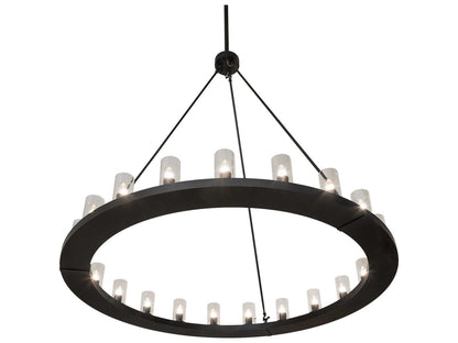 Meyda Loxley 21-Light Chandelier in Solar Black with Clear Glass