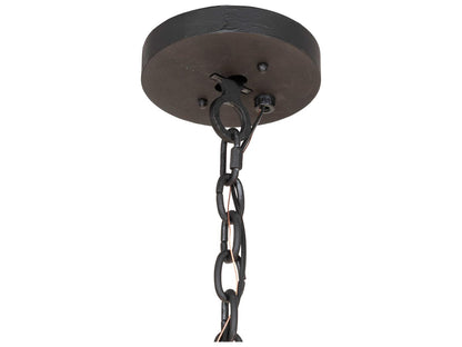 Meyda Barrel Stave Madera 8-Light Chandelier in Costello Black Charred Wood
