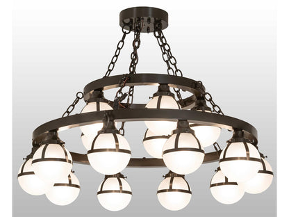 Meyda 15-Light Bola Chandelier in Castle Bronze with Idalight Orb Diffusers