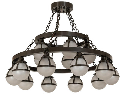 Meyda 15-Light Bola Chandelier in Castle Bronze with Idalight Orb Diffusers