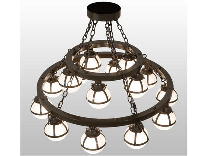 Meyda 15-Light Bola Chandelier in Castle Bronze with Idalight Orb Diffusers
