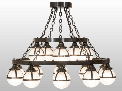 Meyda 15-Light Bola Chandelier in Castle Bronze with Idalight Orb Diffusers