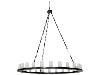 Meyda Loxley 24-Light Timeless Bronze Chandelier with Frosted Glass