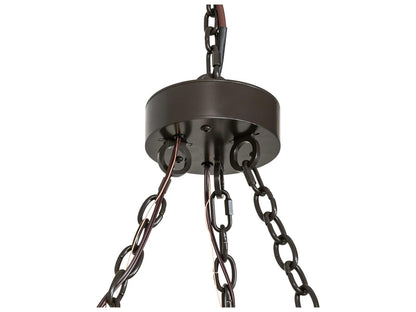 Meyda Loxley 24-Light Timeless Bronze Chandelier with Frosted Glass