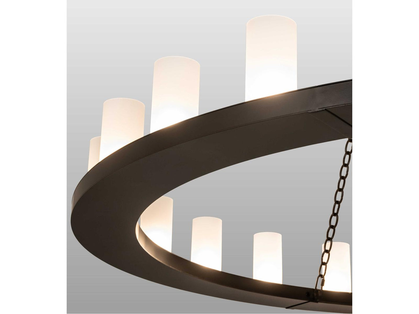Meyda Loxley 24-Light Timeless Bronze Chandelier with Frosted Glass