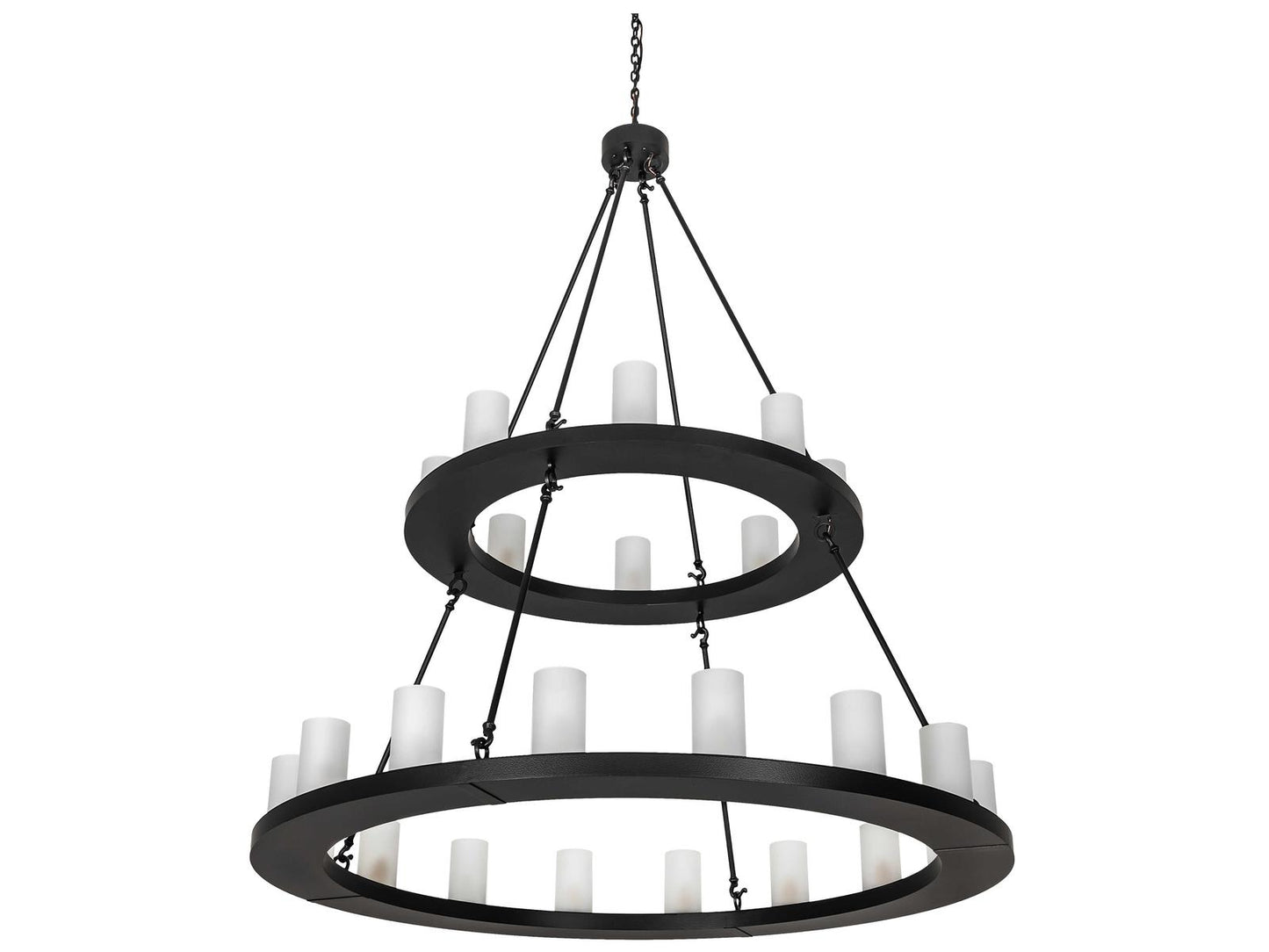 Meyda 24-Light Loxley Black Satin Wrought Iron Chandelier