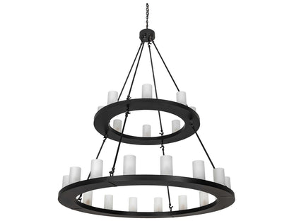 Meyda 24-Light Loxley Black Satin Wrought Iron Chandelier