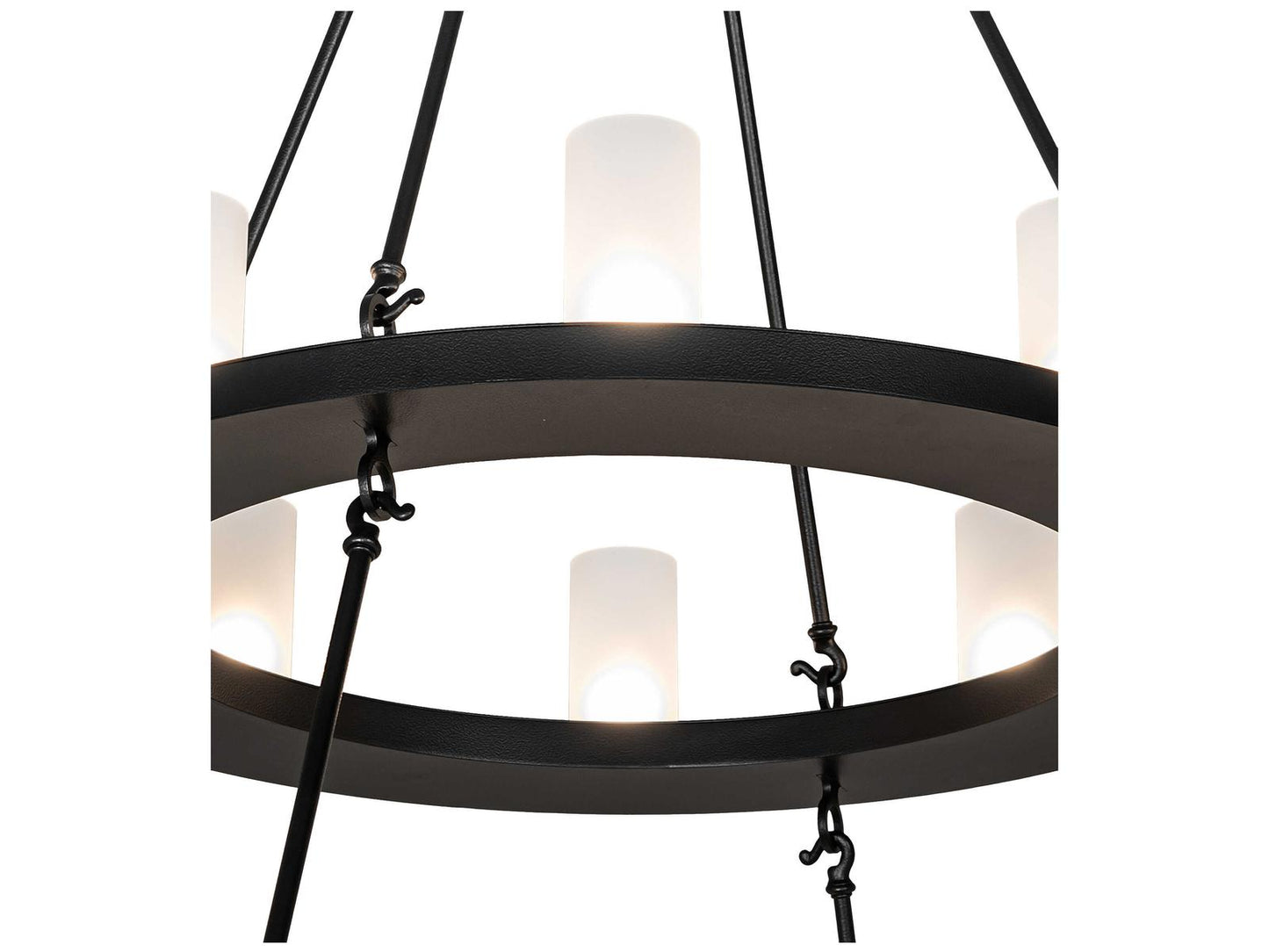 Meyda 24-Light Loxley Black Satin Wrought Iron Chandelier