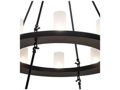 Meyda 24-Light Loxley Black Satin Wrought Iron Chandelier
