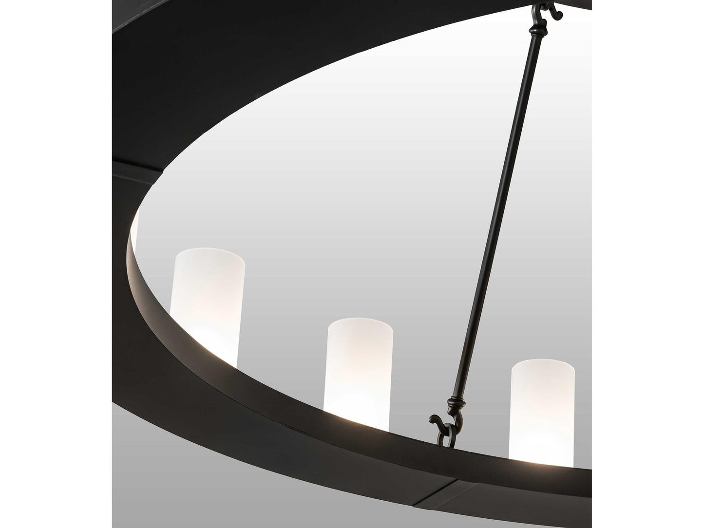 Meyda 24-Light Loxley Tiered Chandelier in Solar Black with Frosted Glass