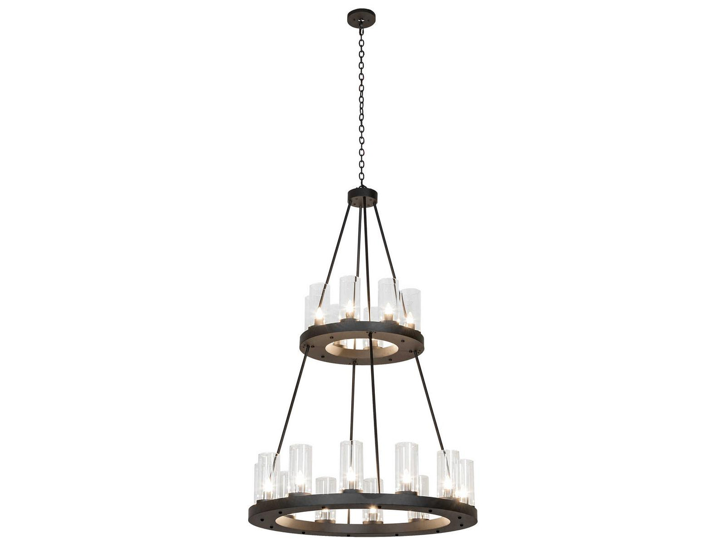 Meyda Loxley 20-Light Oil Rubbed Bronze Cylinder Round Chandelier