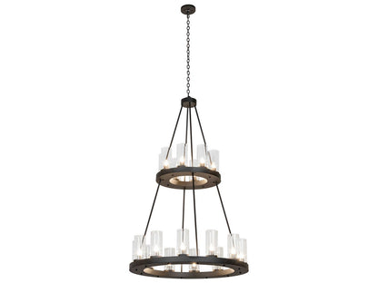 Meyda Loxley 20-Light Oil Rubbed Bronze Cylinder Round Chandelier