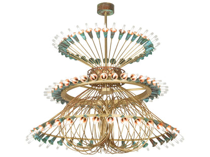 Meyda Coyle 108-Light Brushed Brass Goldtastic Chandelier