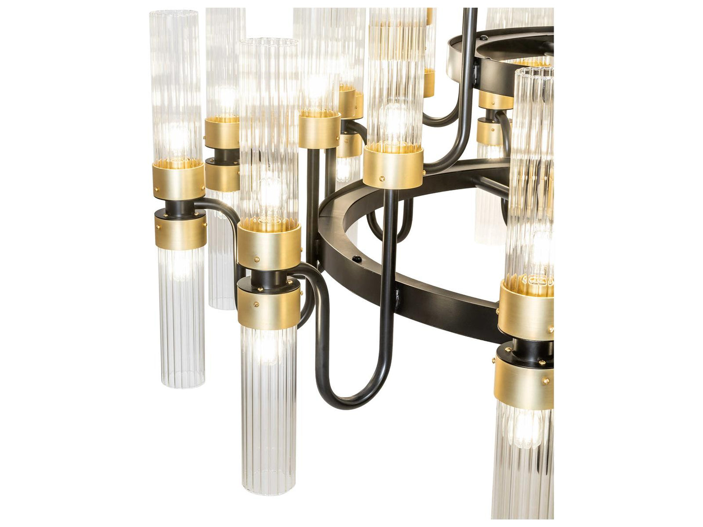 Meyda Kahler 54-Light Black Satin Wrought Iron Tiered Chandelier