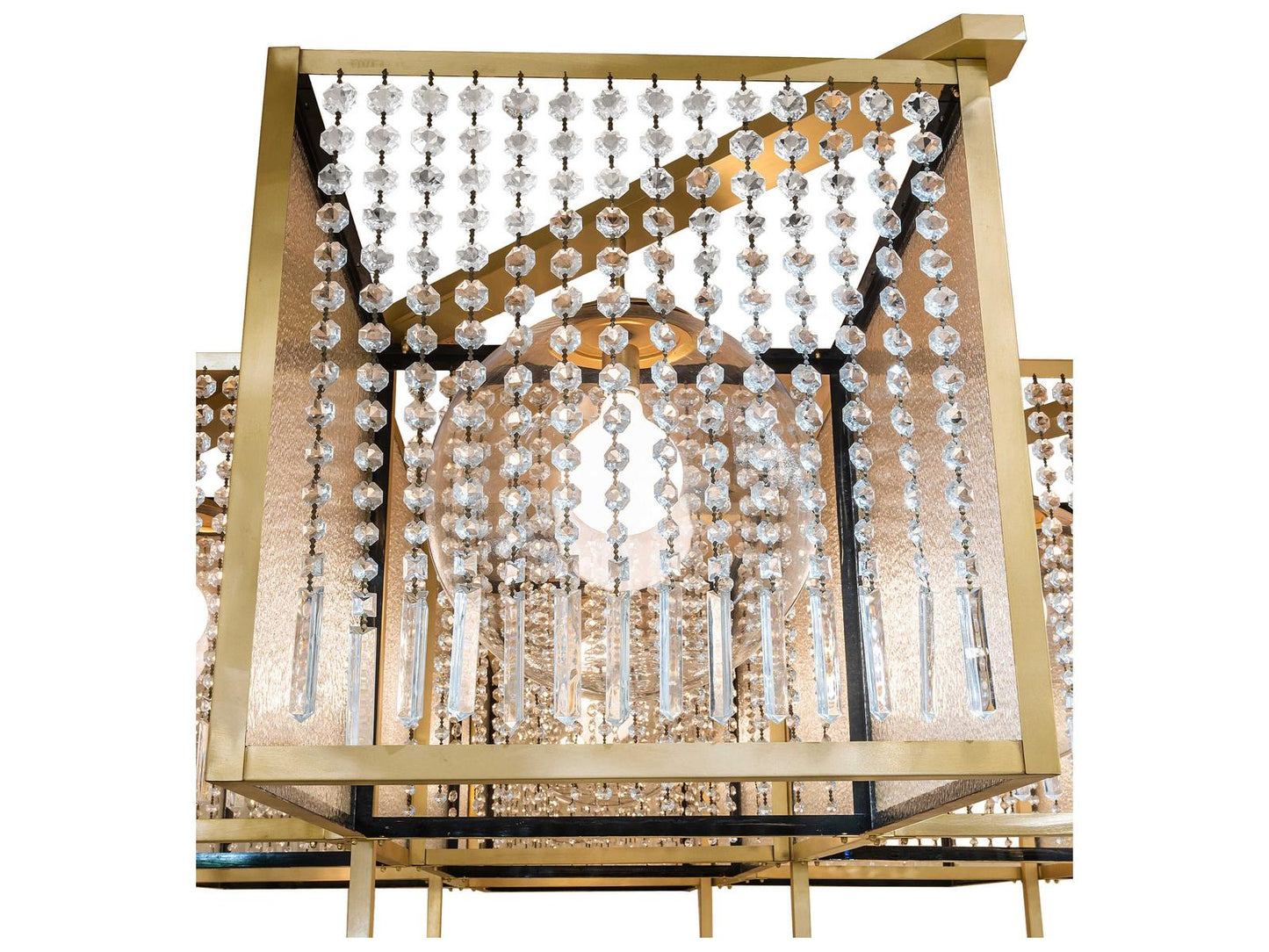 Meyda Blackburn 13-Light Geometric Chandelier in Brushed Brass