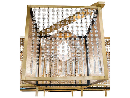Meyda Blackburn 13-Light Geometric Chandelier in Brushed Brass