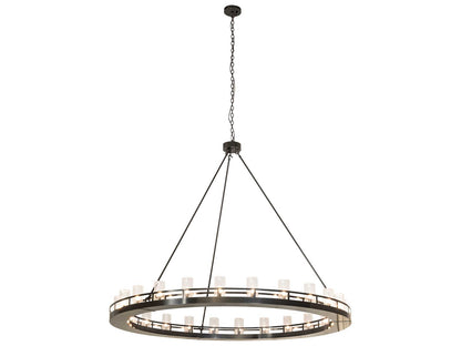 Meyda Barbury 24-Light Oil Rubbed Bronze Chandelier with Clear Seeded Glass
