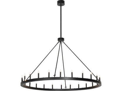 Meyda Loxley 24-Light Two-Tier Chandelier in Textured Black
