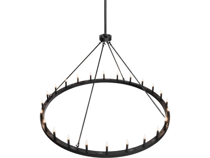 Meyda Loxley 24-Light Two-Tier Chandelier in Textured Black