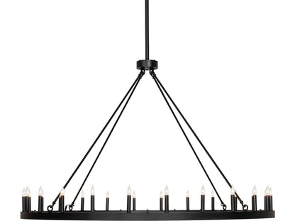 Meyda Loxley 24-Light Two-Tier Chandelier in Textured Black