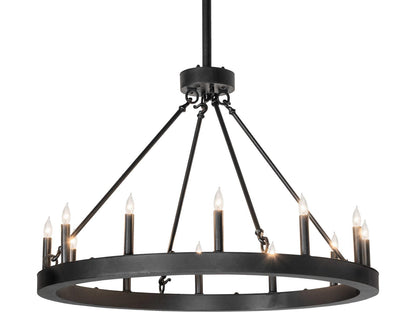 Meyda Loxley 12-Light Traditional Chandelier in Textured Black