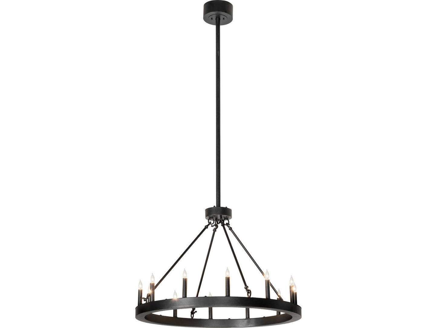 Meyda Loxley 12-Light Traditional Chandelier in Textured Black